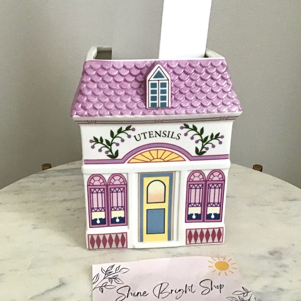 Lenox Spice Village Utensil Holder with Wooden Utensils New In Box NWT - Picture 6 of 9